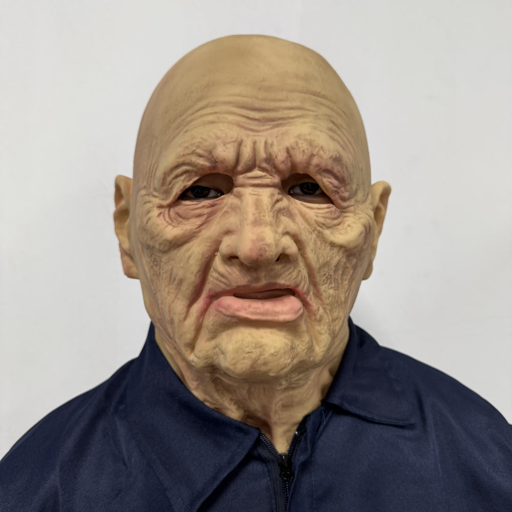 Realistic Long Neck Rubber Silicone Latex Mask for Parties Old Man Costume Accessory with Soft Touch Feel
