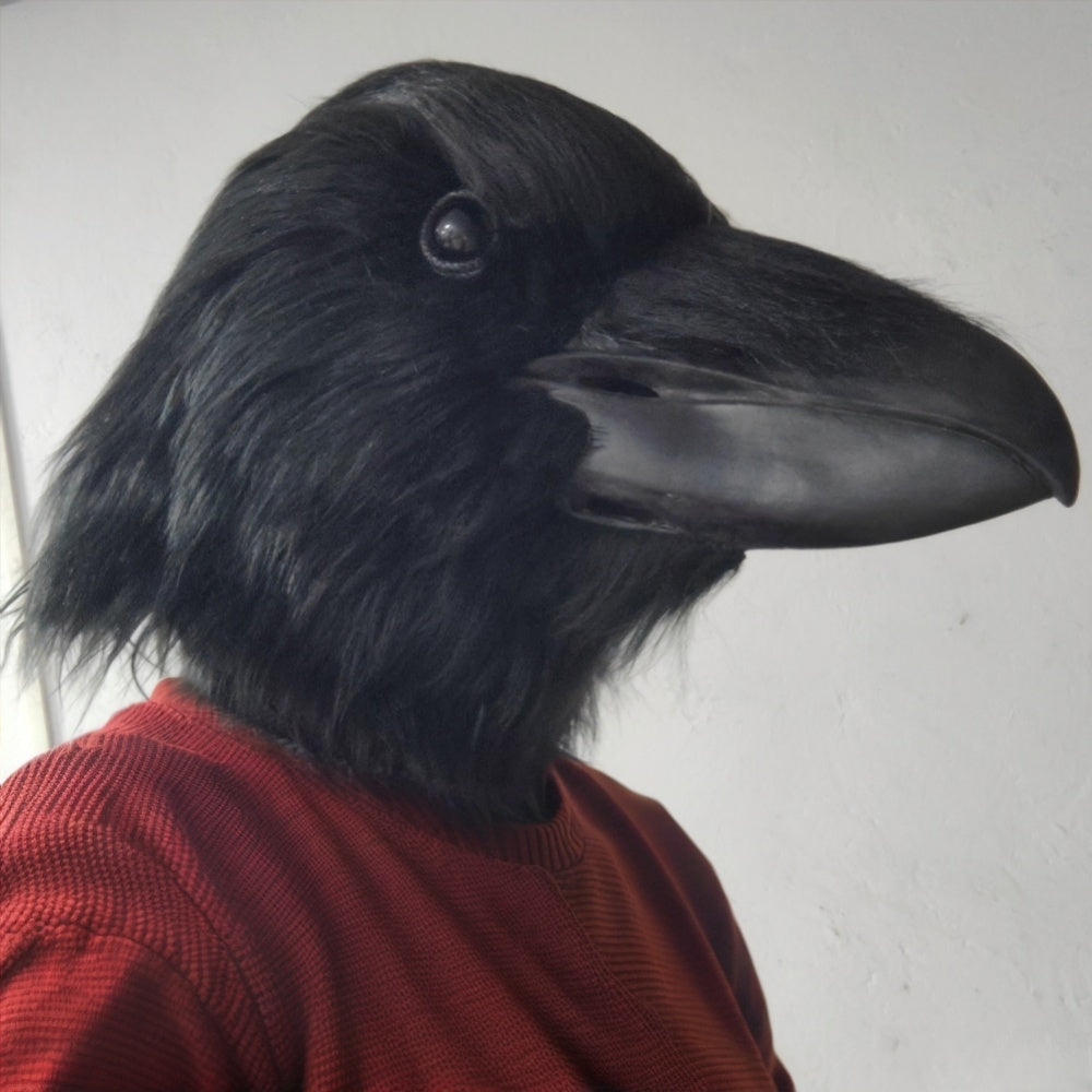 Funny Bird Mask Black Latex Cosplay Crow Masks Horror Beak Adult Halloween Cosplay Prop Fancy Dress Toys Masquerade Mask Joker Costume Accessory