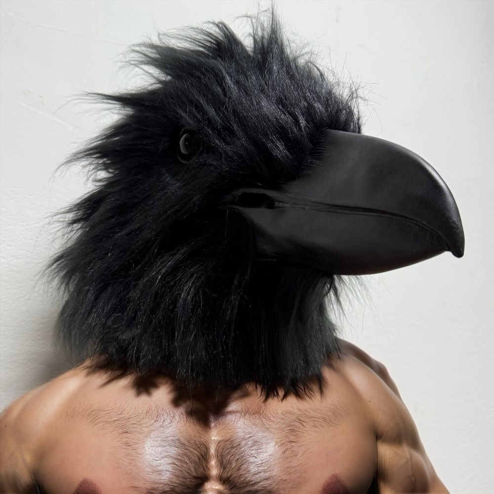 Funny Bird Mask Black Latex Cosplay Crow Masks Horror Beak Adult Halloween Cosplay Prop Fancy Dress Toys Masquerade Mask Joker Costume Accessory