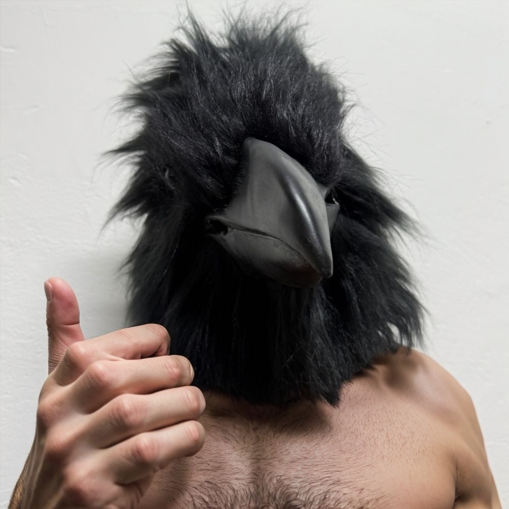 Funny Bird Mask Black Latex Cosplay Crow Masks Horror Beak Adult Halloween Cosplay Prop Fancy Dress Toys Masquerade Mask Joker Costume Accessory