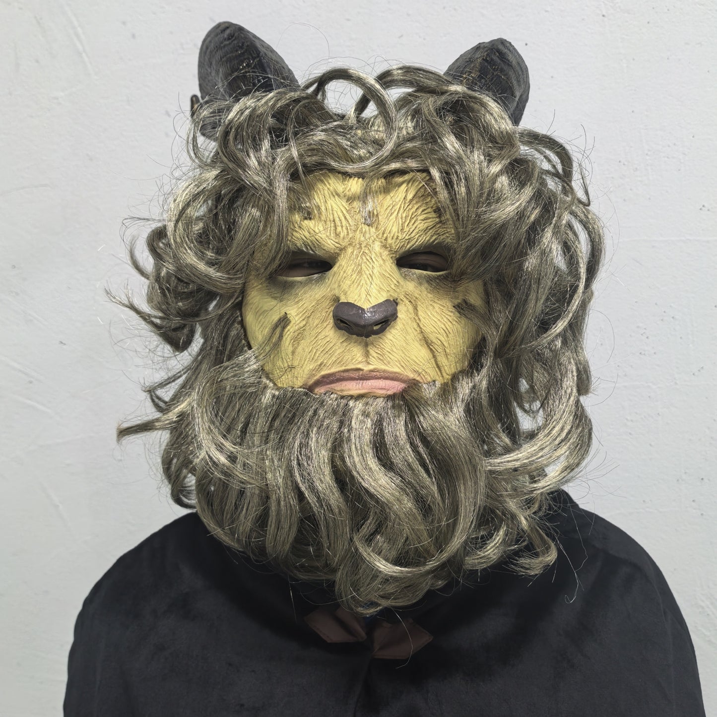 Adult Hairy Lion Animal Mask Wild Beast Rubber Face Mask for Halloween Beauty Cosplay Full Coverage Mask