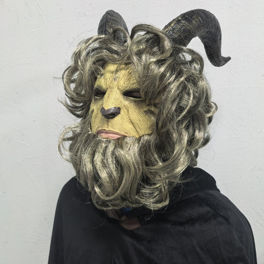 Adult Hairy Lion Animal Mask Wild Beast Rubber Face Mask for Halloween Beauty Cosplay Full Coverage Mask