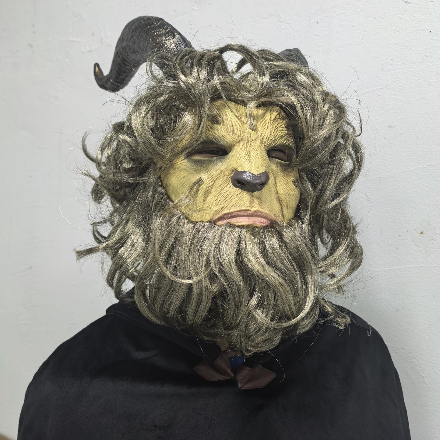 Adult Hairy Lion Animal Mask Wild Beast Rubber Face Mask for Halloween Beauty Cosplay Full Coverage Mask