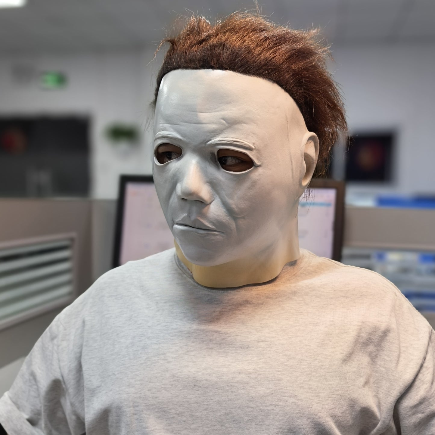 Adult Michael Myers Rubber Mask Classic White Face Halloween Costume Accessory for Masquerade Party