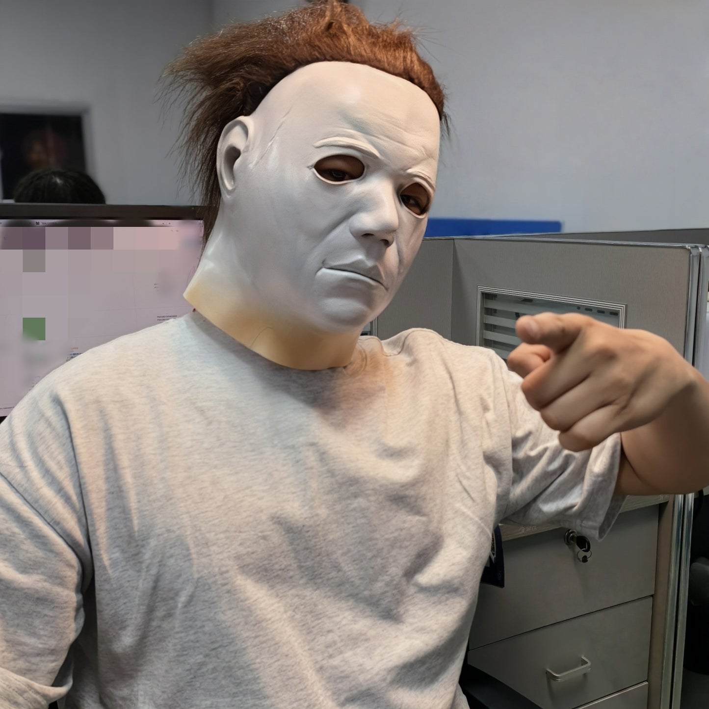 Adult Michael Myers Rubber Mask Classic White Face Halloween Costume Accessory for Masquerade Party