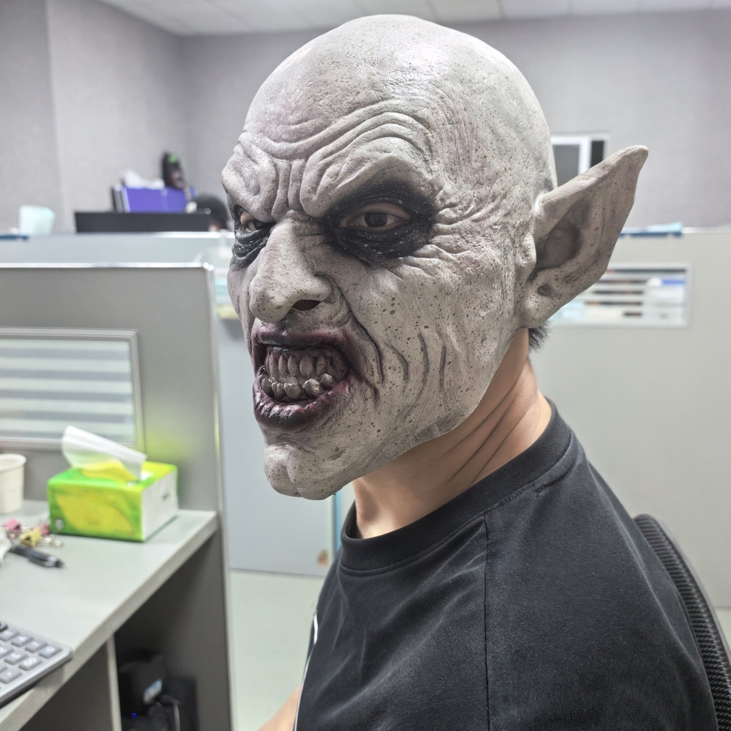 Nosferatu Grey Vampire Latex Scary Halloween Mask Terror Ghost Devil Mask Dance Party Scary Biochemical Alien Zombie Caps Mask