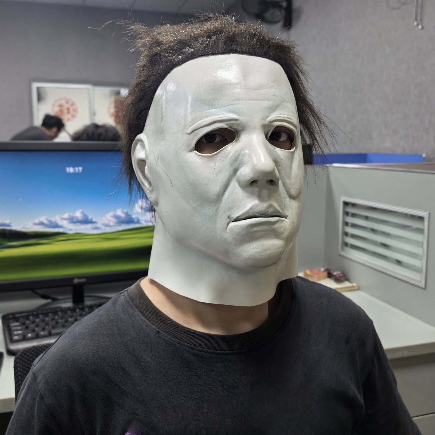 Men's Halloween 1978 Michael Myers White Scary Latex Full Head Mask Horror Movie Costume Face for Adult