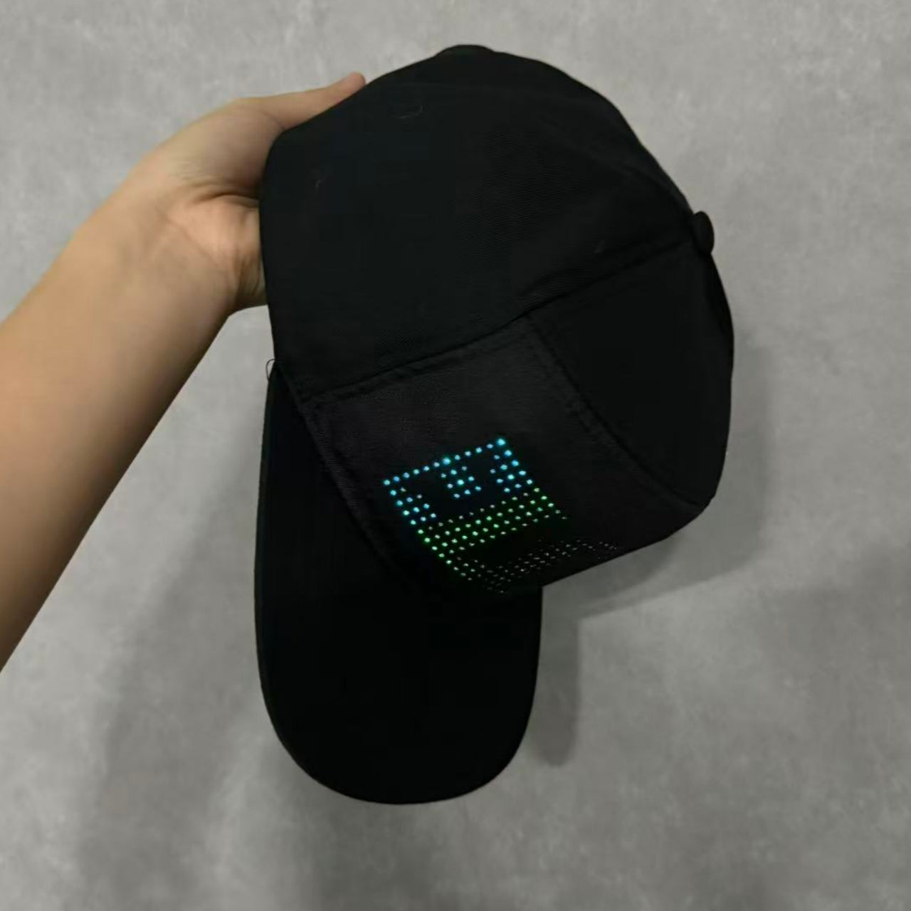 Black LED Baseball Cap Bluetooth Full Color Display Message Hat Novelty Party Costume Accessory Cool LED Hat