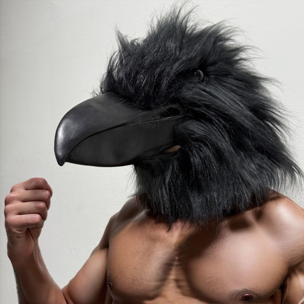 Funny Bird Mask Black Latex Cosplay Crow Masks Horror Beak Adult Halloween Cosplay Prop Fancy Dress Toys Masquerade Mask Joker Costume Accessory