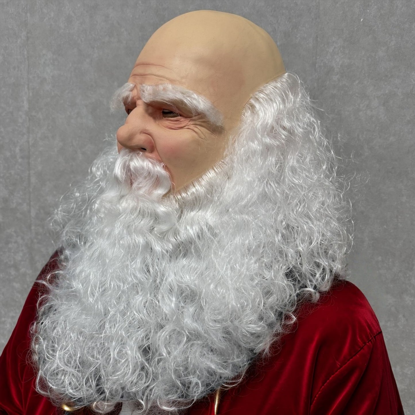 Adult Bald Santa Claus Mask Funny Christmas Holiday Handsome Old Man Gift for Men - Unique Holiday Costume Accessory