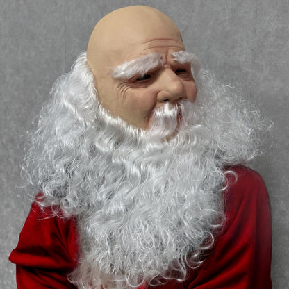 Adult Bald Santa Claus Mask Funny Christmas Holiday Handsome Old Man Gift for Men - Unique Holiday Costume Accessory