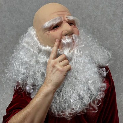 Adult Bald Santa Claus Mask Funny Christmas Holiday Handsome Old Man Gift for Men - Unique Holiday Costume Accessory