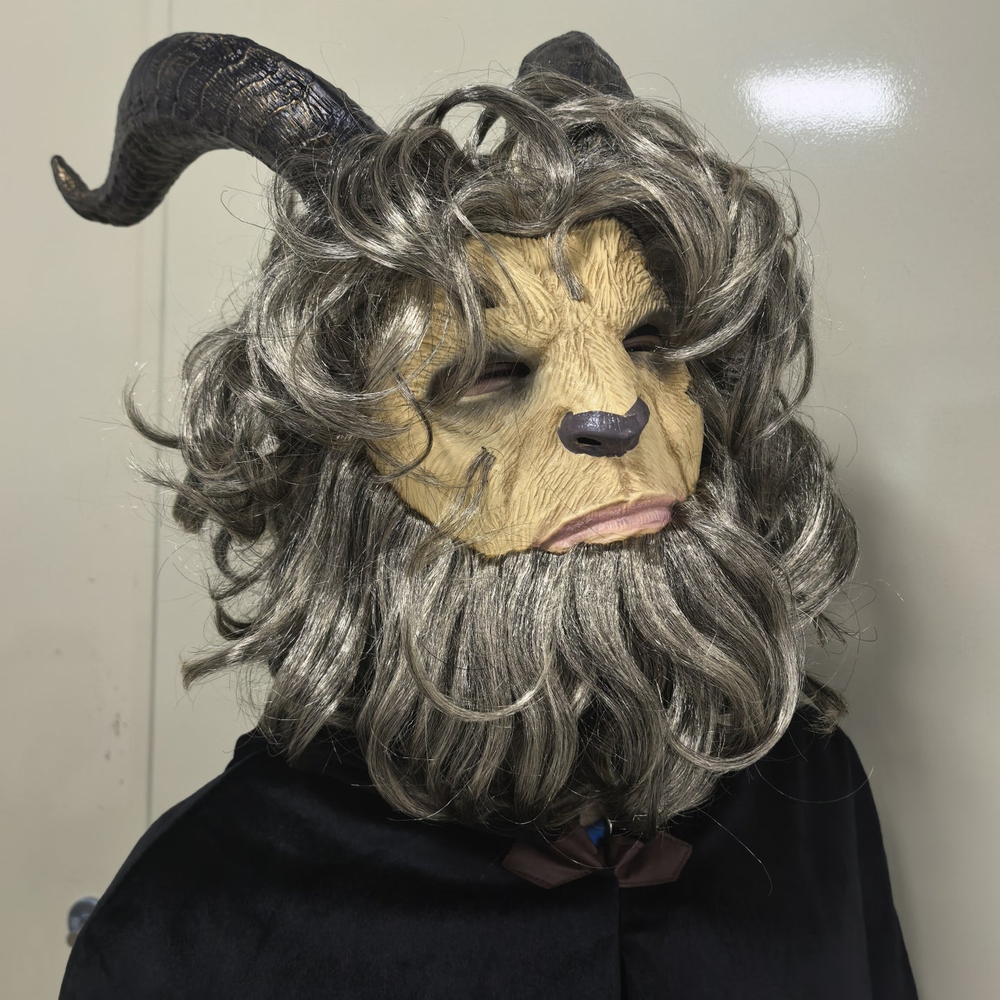 Adult Hairy Lion Animal Mask Wild Beast Rubber Face Mask for Halloween Beauty Cosplay Full Coverage Mask