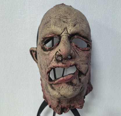 Half Face Skinned Rubber Bloody Mask Professional Halloween Horror Makeup Tool Fake Wound Special Effects Mask for Creators