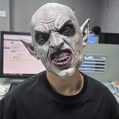 Nosferatu Grey Vampire Latex Scary Halloween Mask Terror Ghost Devil Mask Dance Party Scary Biochemical Alien Zombie Caps Mask