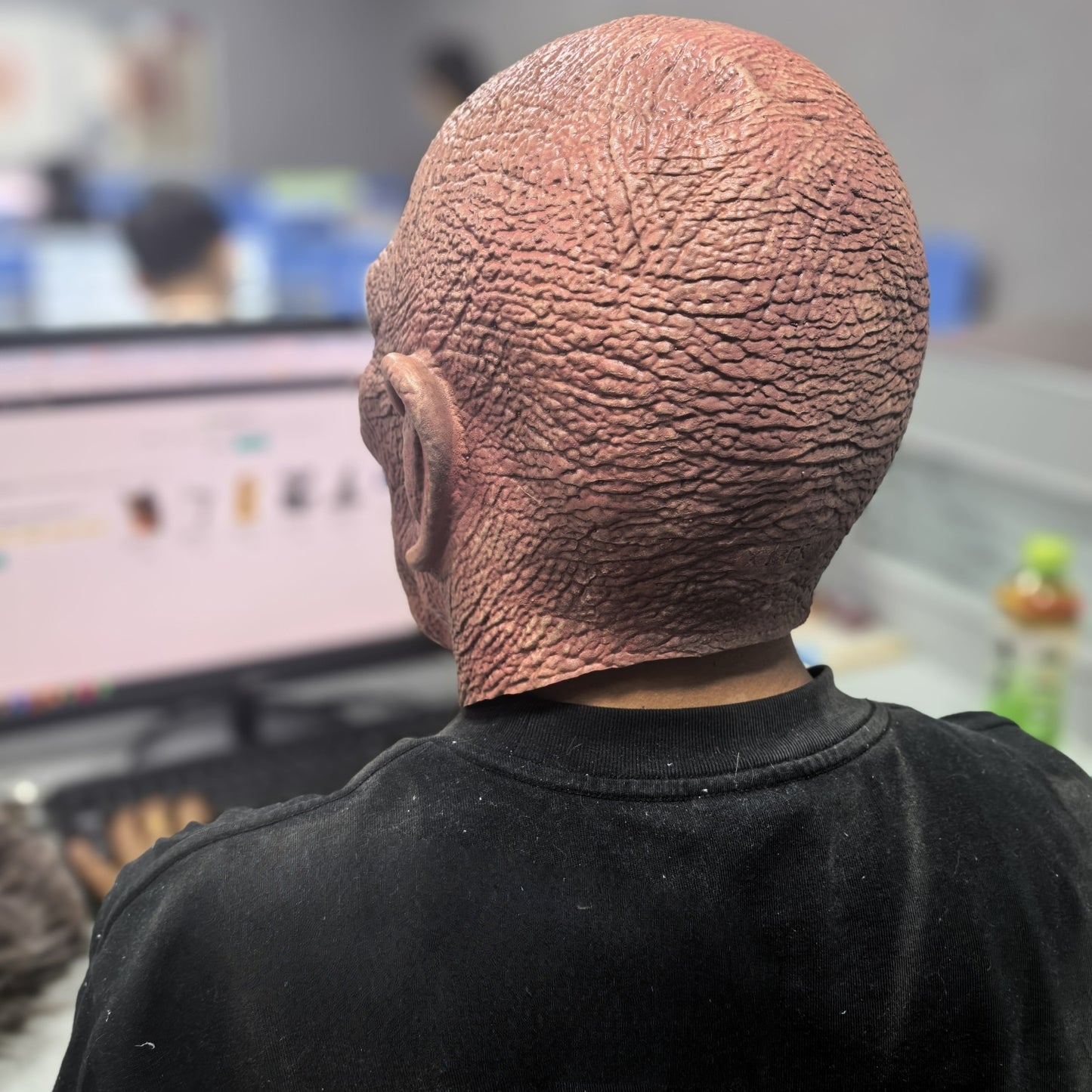 Mr. Grumps Realistic Rubber Bald Grumpy Old Man Halloween Mask with Eyebrows - Creepy Ready-To-Ship Adult Fancy Dress Accessory