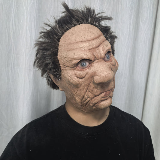 Adult Angry Old Man Latex Mask with Wig Strong Papa's Rubber Mask for Stage Performances And Parties