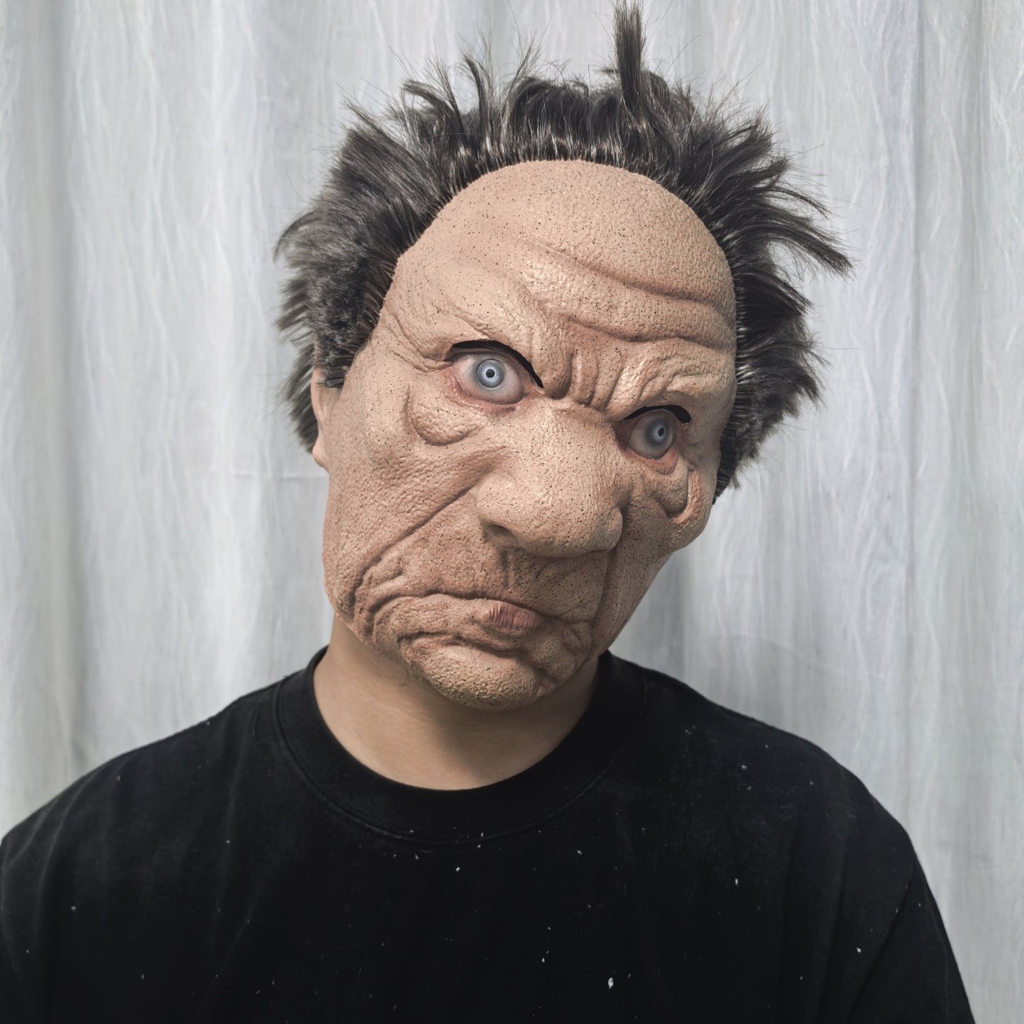 Adult Angry Old Man Latex Mask with Wig Strong Papa's Rubber Mask for Stage Performances And Parties