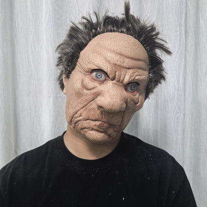 Adult Angry Old Man Latex Mask with Wig Strong Papa's Rubber Mask for Stage Performances And Parties
