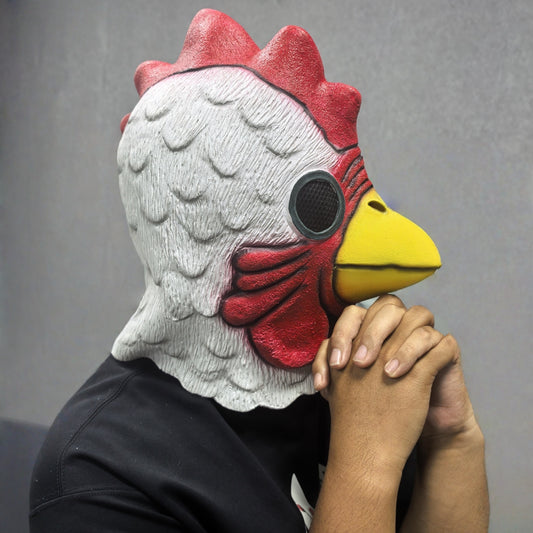 White Rooster Full Face Mask Cosplay Richard Rooster Funny Animal Head Prop for Hotline Miami Game Mad Chicken Costume Accessory