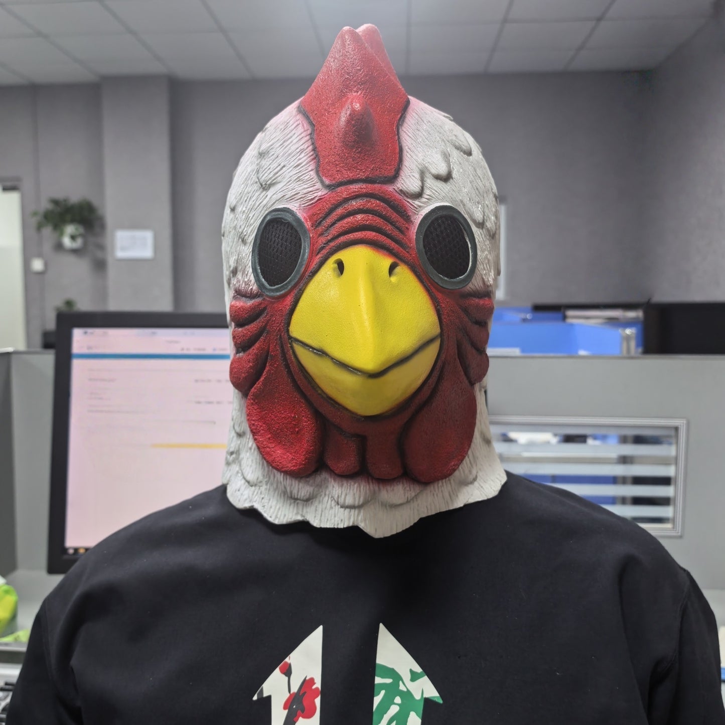 White Rooster Full Face Mask Cosplay Richard Rooster Funny Animal Head Prop for Hotline Miami Game Mad Chicken Costume Accessory