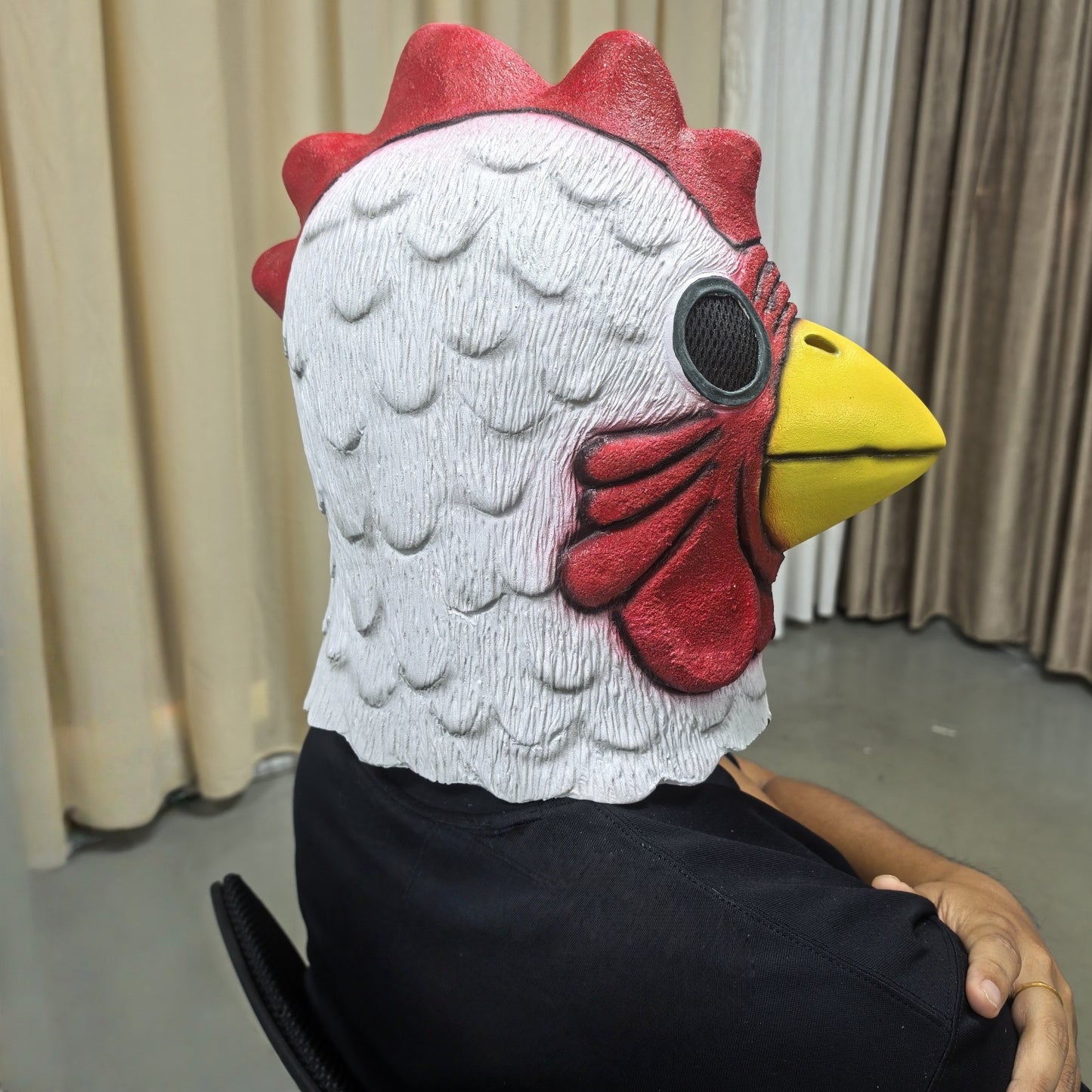 White Rooster Full Face Mask Cosplay Richard Rooster Funny Animal Head Prop for Hotline Miami Game Mad Chicken Costume Accessory