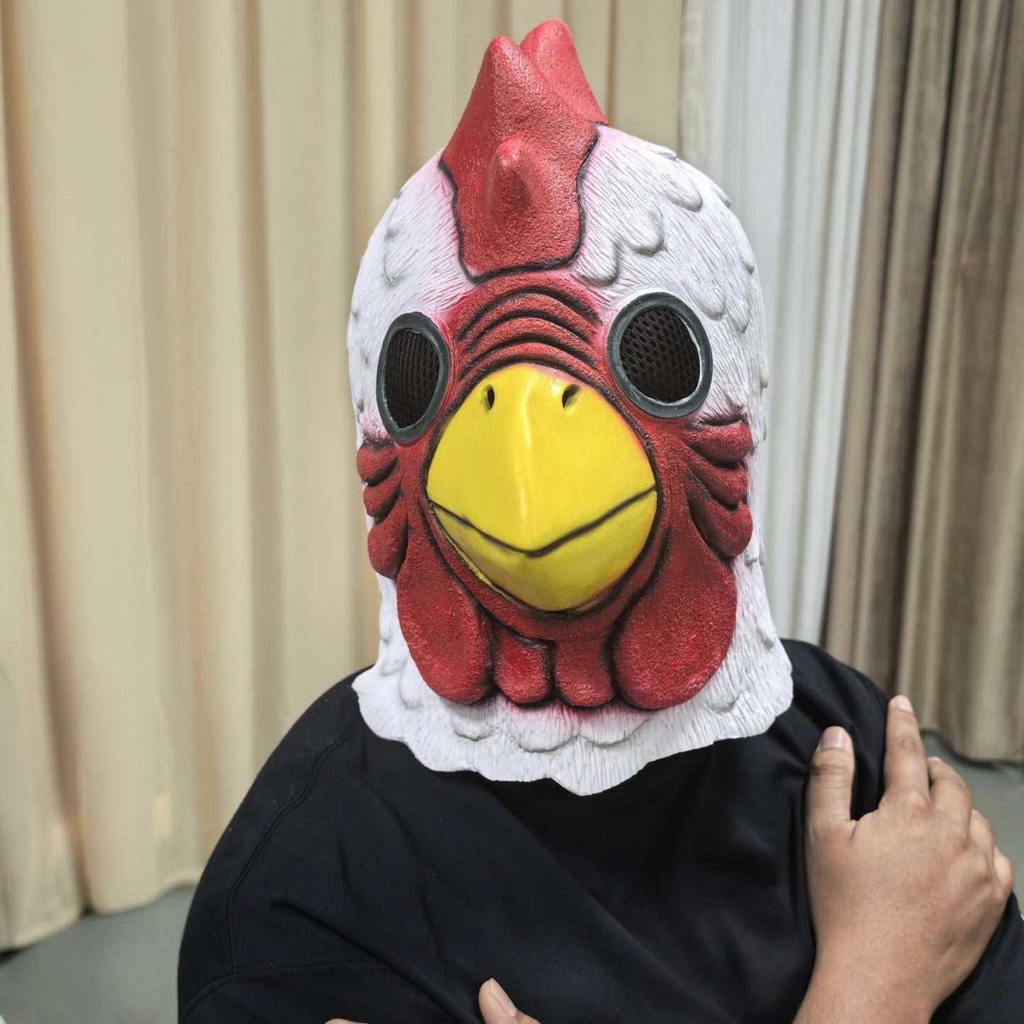 White Rooster Full Face Mask Cosplay Richard Rooster Funny Animal Head Prop for Hotline Miami Game Mad Chicken Costume Accessory